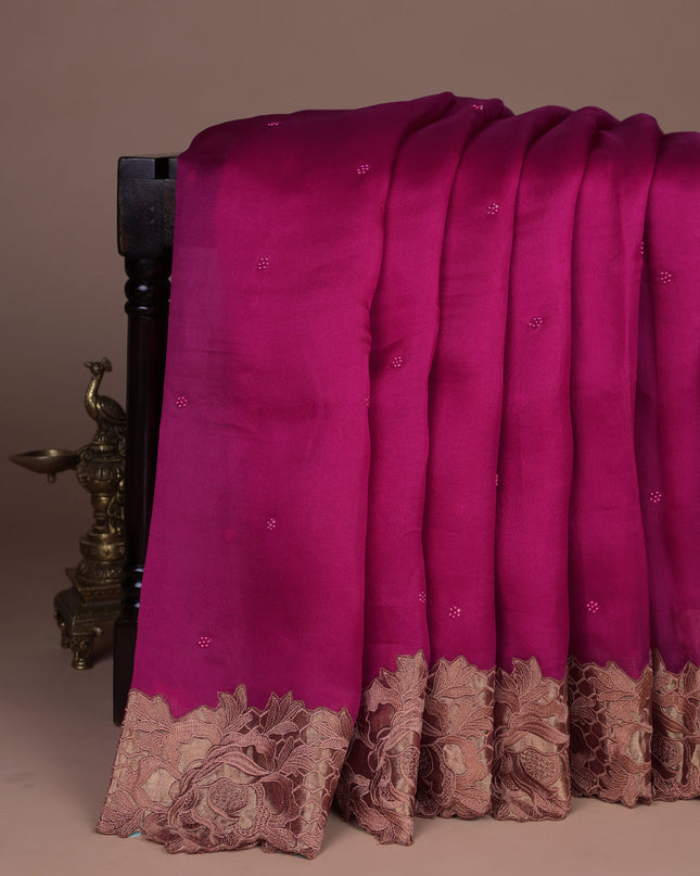 Pink Organza Silk Saree