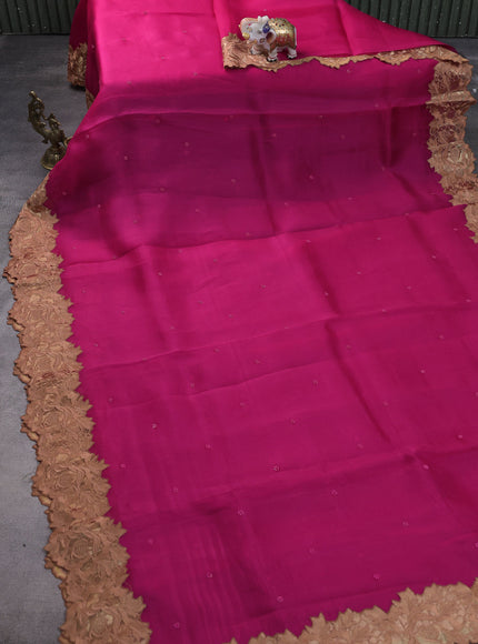 Pink Organza Silk Saree