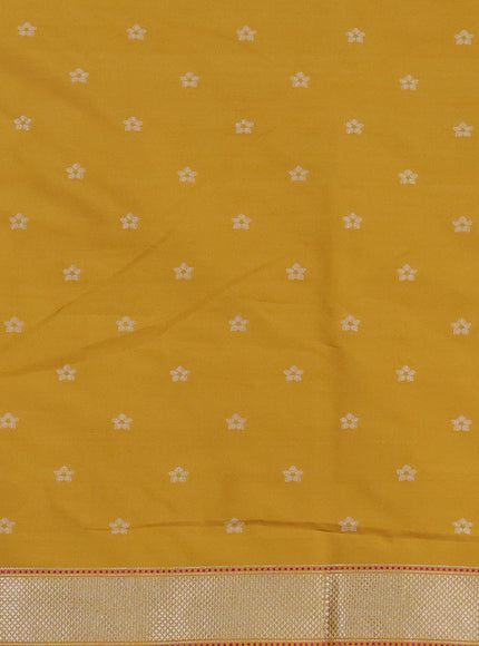 Mustard Yellow Banarasi Silk Saree