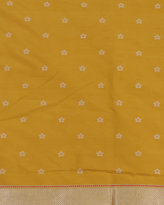 Mustard Yellow Banarasi Silk Saree