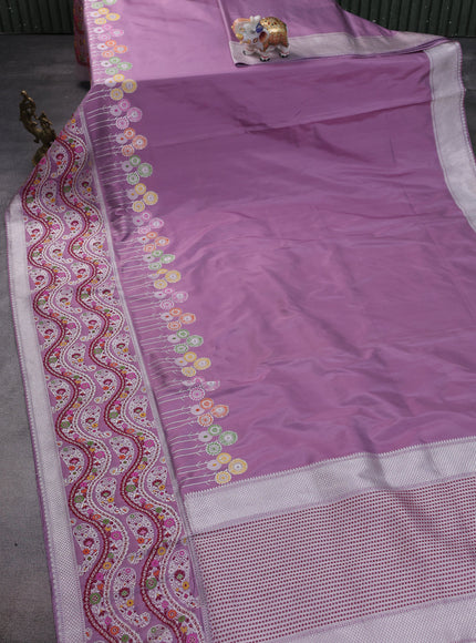 Lavender Banarasi Silk Saree