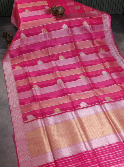 Candy Pink Banarasi Kora Saree
