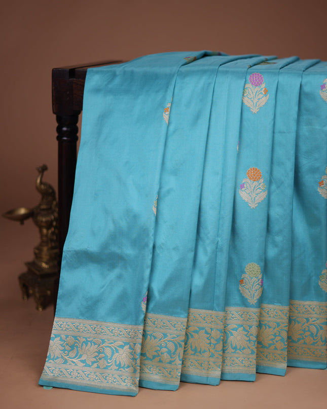 Light Blue Banarasi Silk Saree