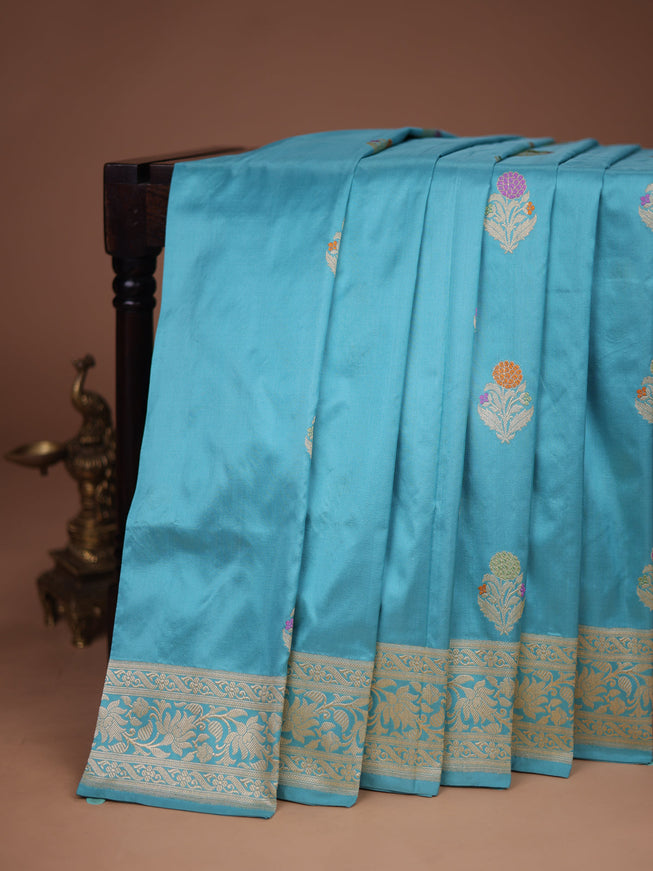 Light Blue Banarasi Silk Saree