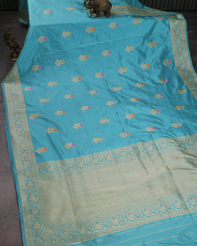 Light Blue Banarasi Silk Saree