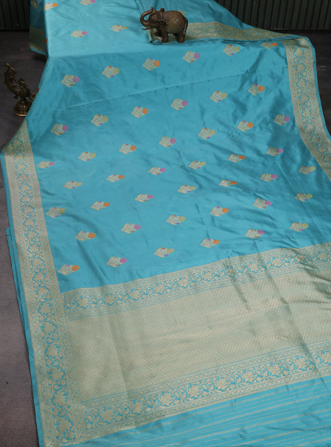 Light Blue Banarasi Silk Saree