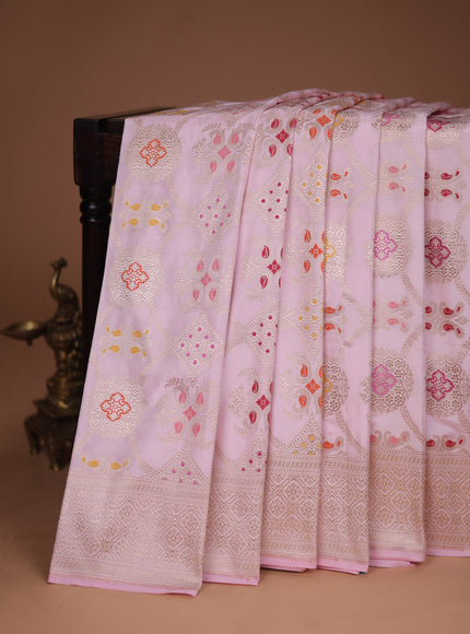 Light Pink Banarasi Silk Saree