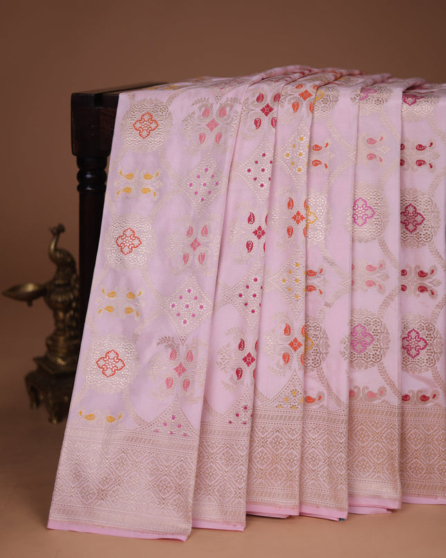 Light Pink Banarasi Silk Saree