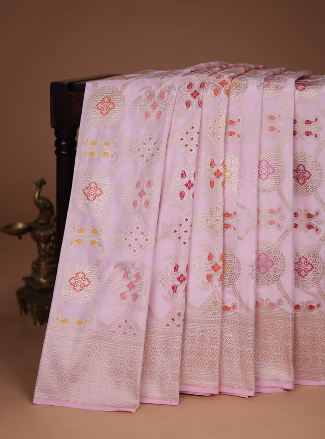 Light Pink Banarasi Silk Saree