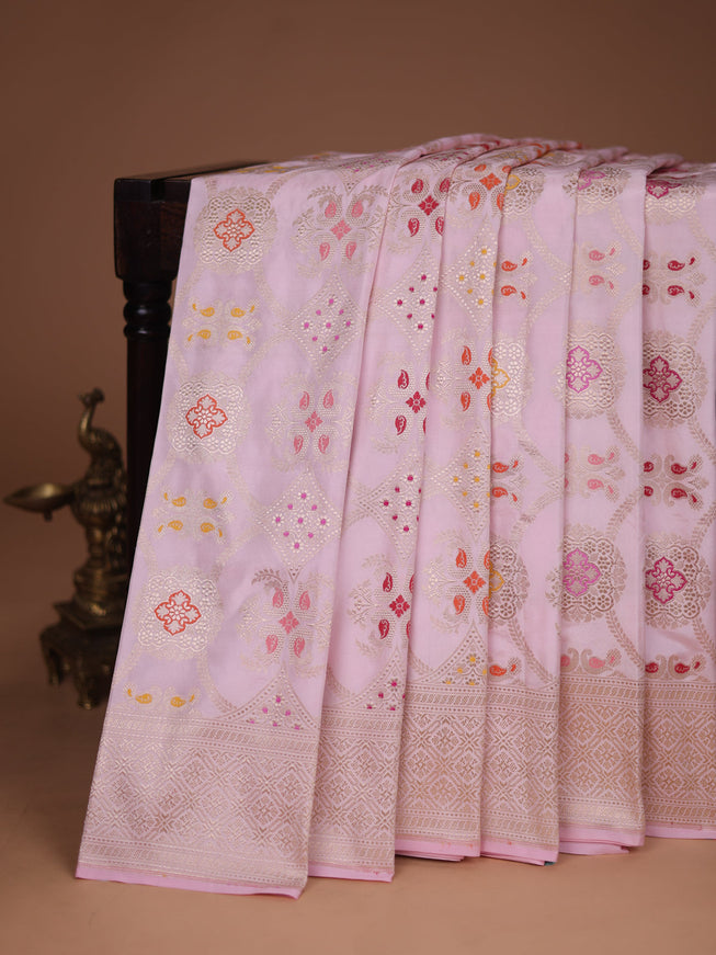 Light Pink Banarasi Silk Saree