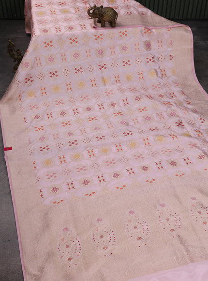 Light Pink Banarasi Silk Saree