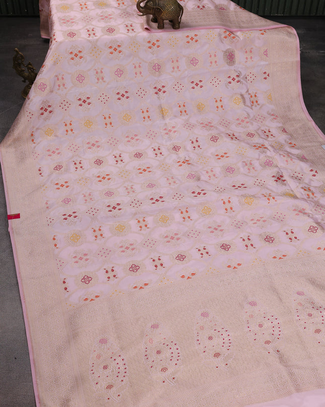 Light Pink Banarasi Silk Saree