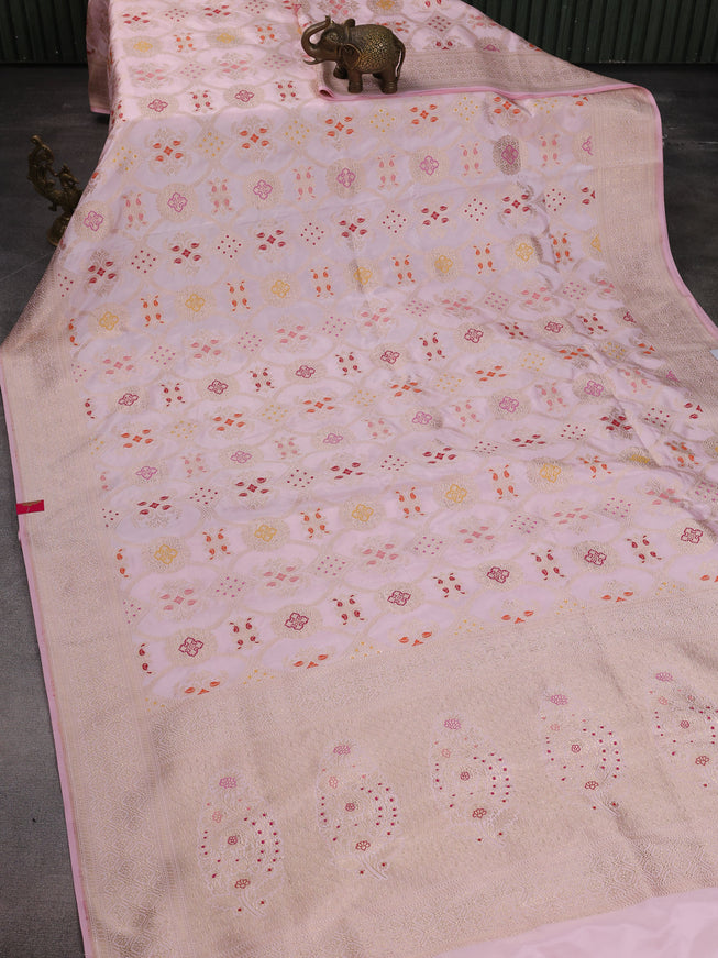 Light Pink Banarasi Silk Saree