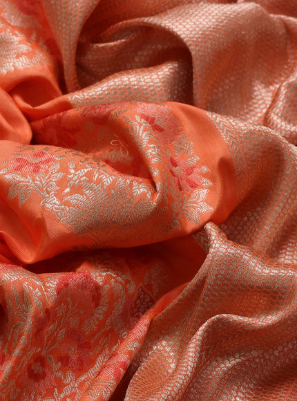 Orange Banarasi Silk Saree