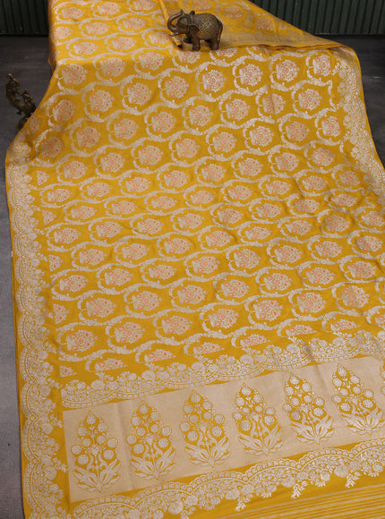 Mustard Yellow Banarasi Silk Saree