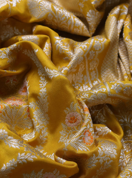 Mustard Yellow Banarasi Silk Saree