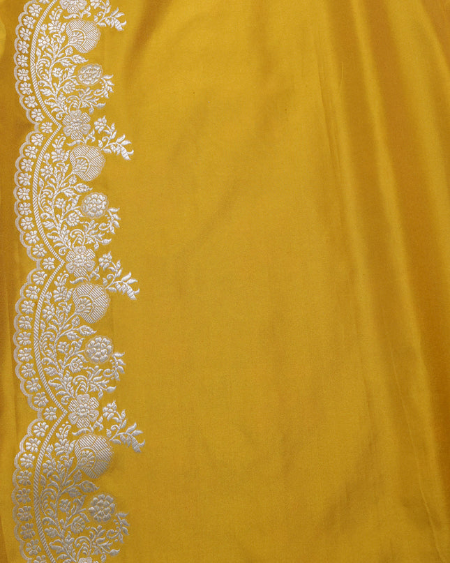 Mustard Yellow Banarasi Silk Saree
