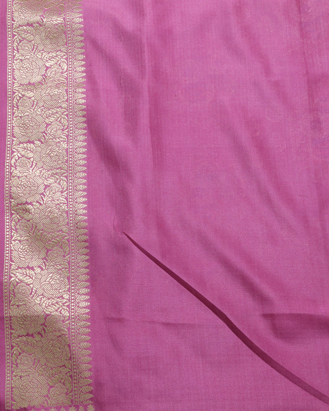 Mauve Pink Banarasi Silk Saree