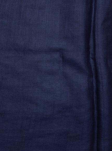 Dark Blue Tussar Silk Saree