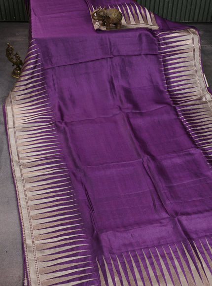 Purple Tussar Silk Saree