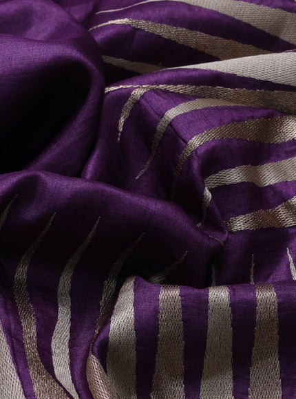 Purple Tussar Silk Saree