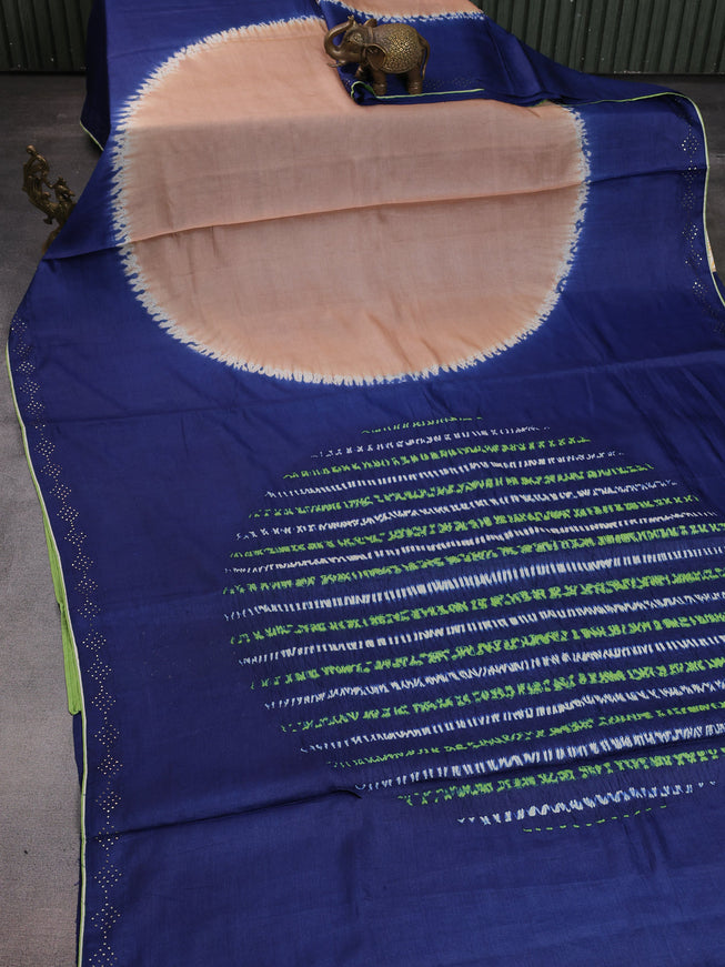 Dark Blue Tussar Silk Saree