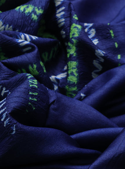 Dark Blue Tussar Silk Saree