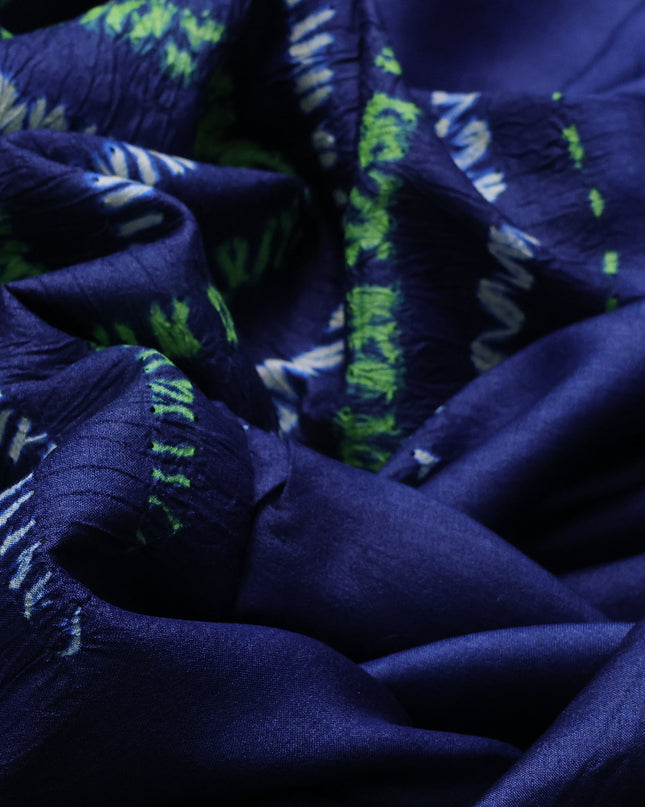 Dark Blue Tussar Silk Saree