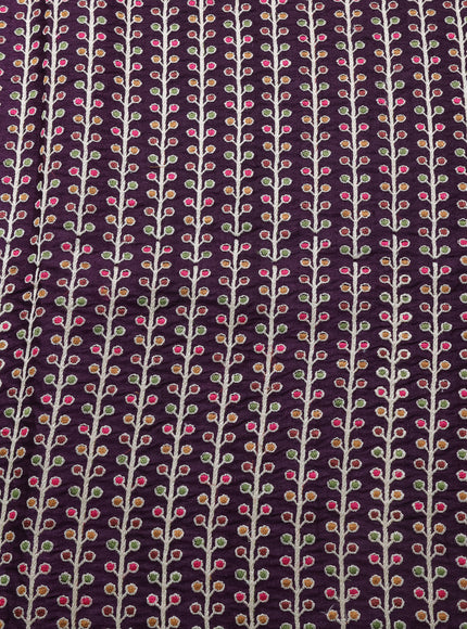 Wine Tussar Silk Saree
