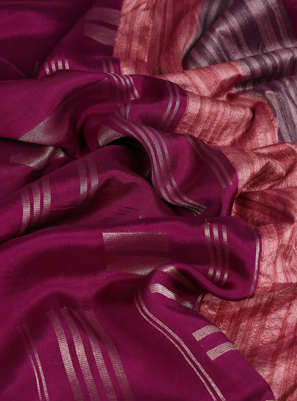 Purple Banarasi Silk Saree With Embroidered Readymade Blouse