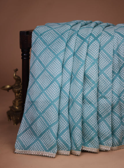 Light Blue Tussar Silk Saree With Embroidered Readymade Blouse