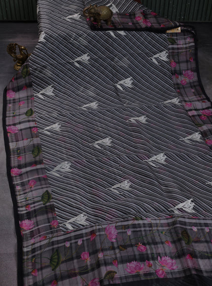 Black Organza Silk Saree
