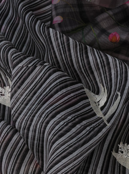 Black Organza Silk Saree