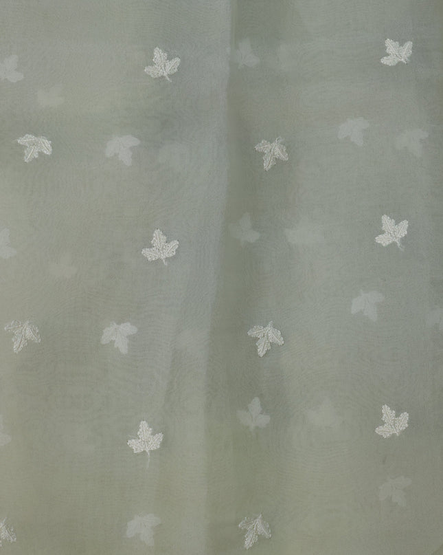 Elaichi Green - Cream Organza Silk Saree