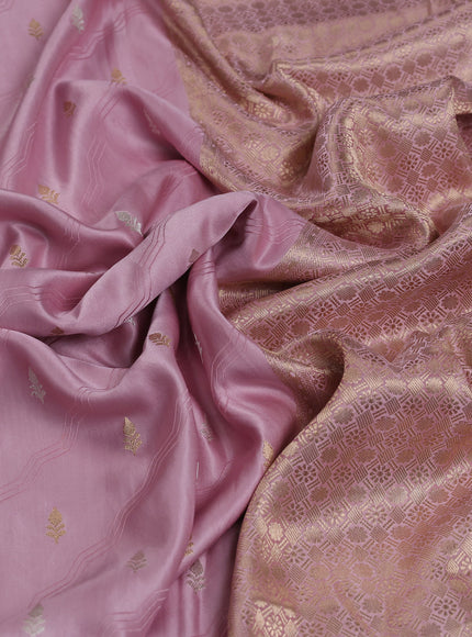 Baby Pink - Red Banarasi Mushru Silk Saree