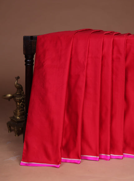 Red - Pink Banarasi Mushru Silk Saree