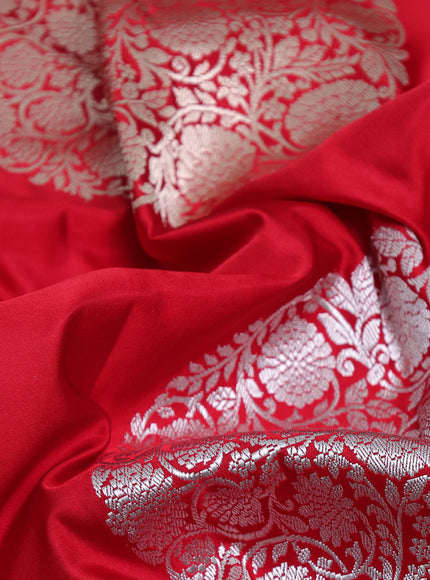 Red - Pink Banarasi Mushru Silk Saree