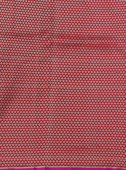 Red - Pink Banarasi Mushru Silk Saree