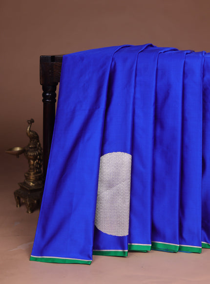 Royal Blue - Green Banarasi Mushru Silk Saree