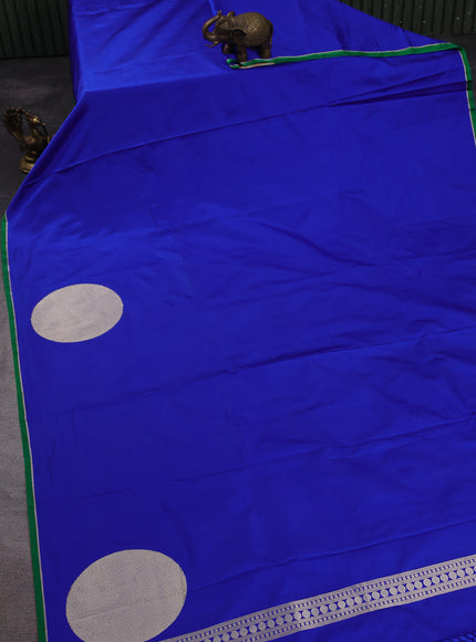 Royal Blue - Green Banarasi Mushru Silk Saree