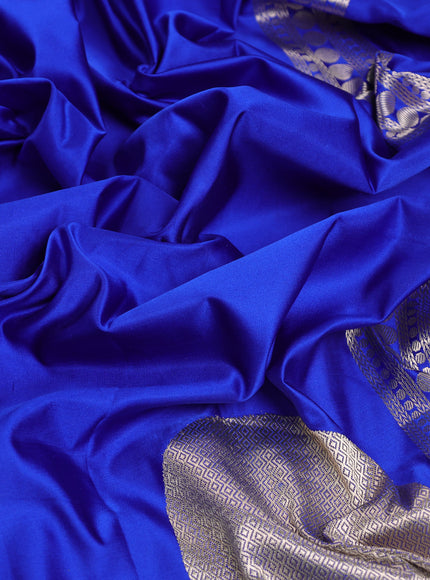 Royal Blue - Green Banarasi Mushru Silk Saree