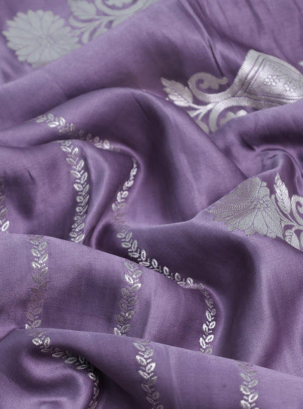 Pastel Lavender Banarasi Mushru Silk Saree
