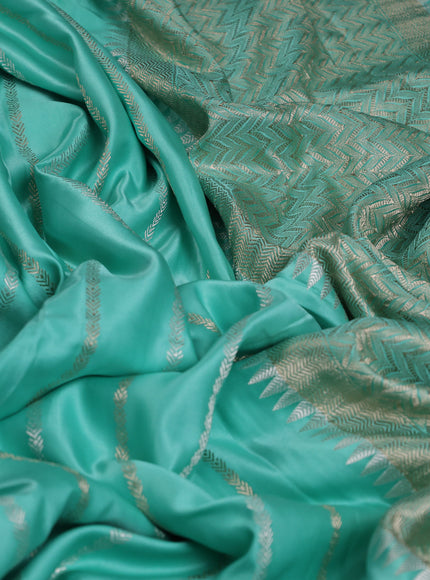 Teal Banarasi Mushru Silk Saree