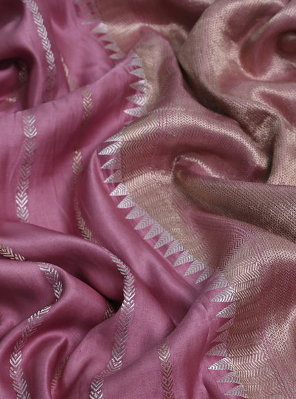 Pastel Pink Banarasi Mushru Silk Saree