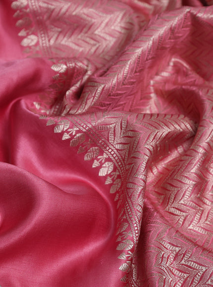 Peach Banarasi Mushru Silk Saree