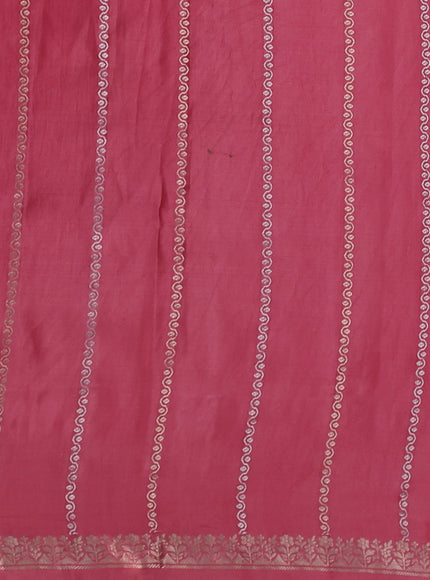 Peach Banarasi Mushru Silk Saree
