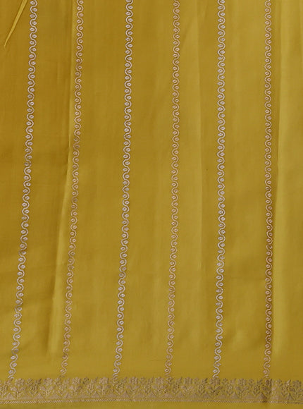 Yellow Banarasi Mushru Silk Saree