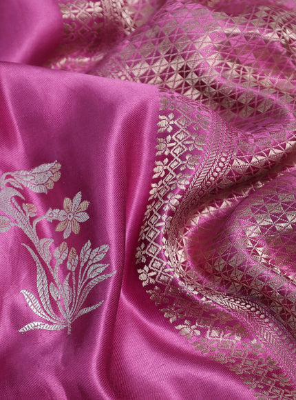 Mauve Pink Banarasi Mushru Silk Saree