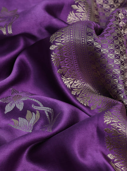 Lavender Banarasi Mushru Silk Saree
