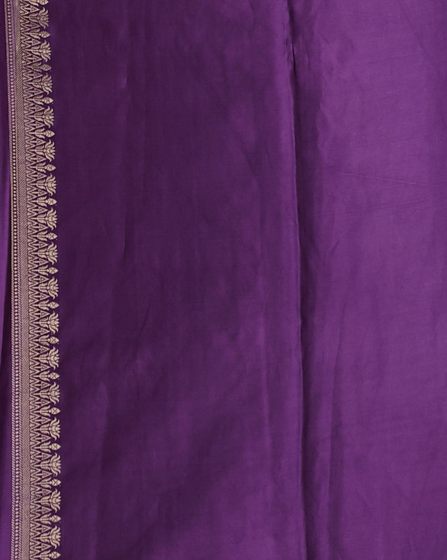 Lavender Banarasi Mushru Silk Saree